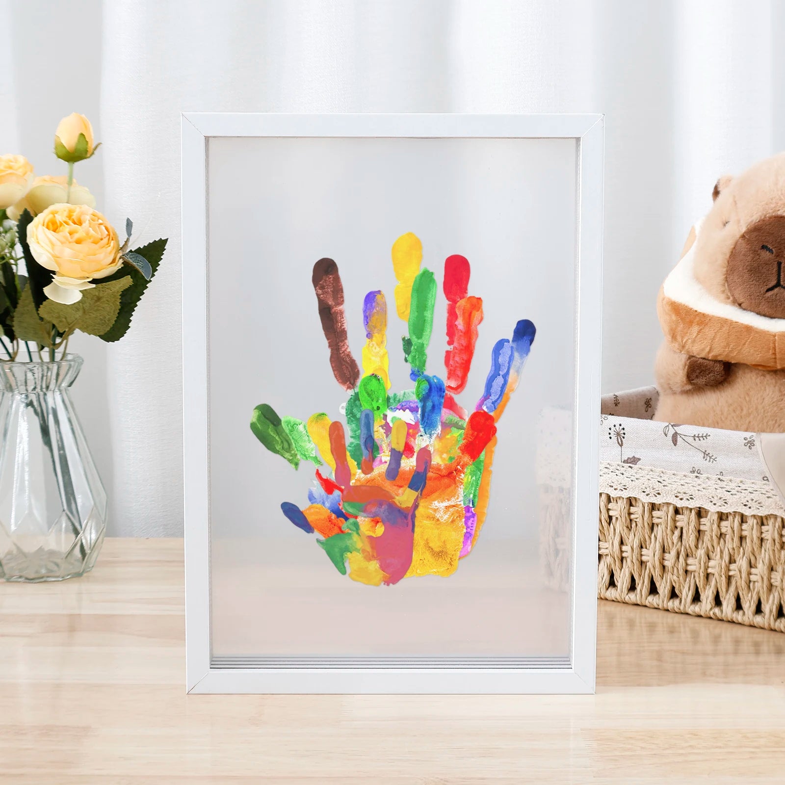 Cherished Memories Family Handprint Kit - DIY Keepsake Frame for Newborn Handprints & Footprints