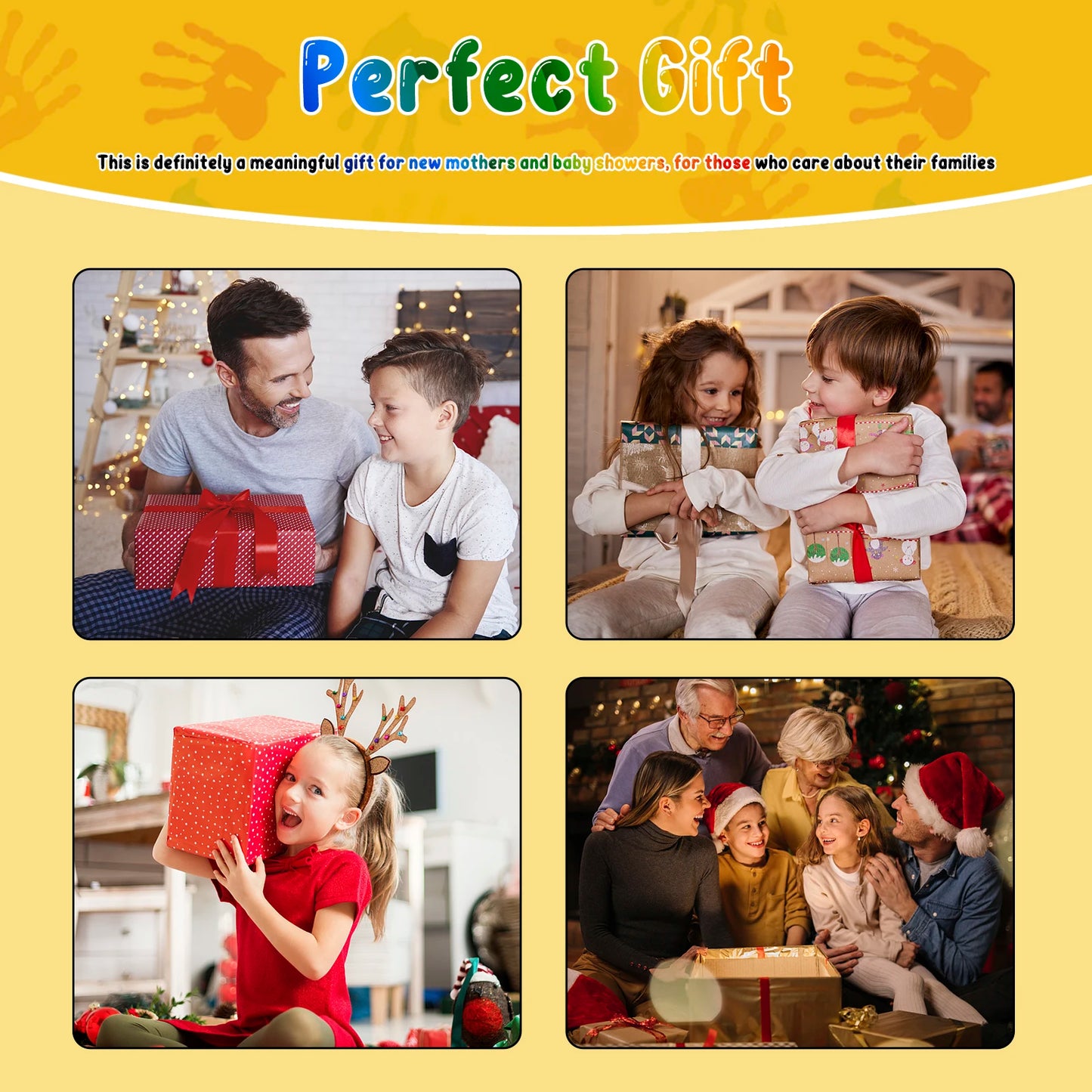 Cherished Memories Family Handprint Kit - DIY Keepsake Frame for Newborn Handprints & Footprints